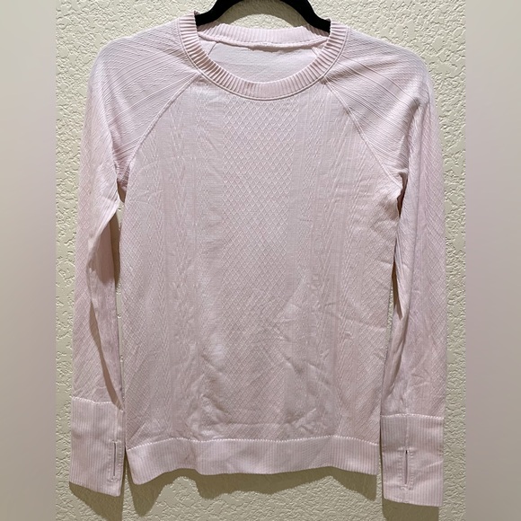 Lululemon Rest Less Pullover Blissful Pink Textured Long Sleeve Top Size 4? - Picture 7 of 13